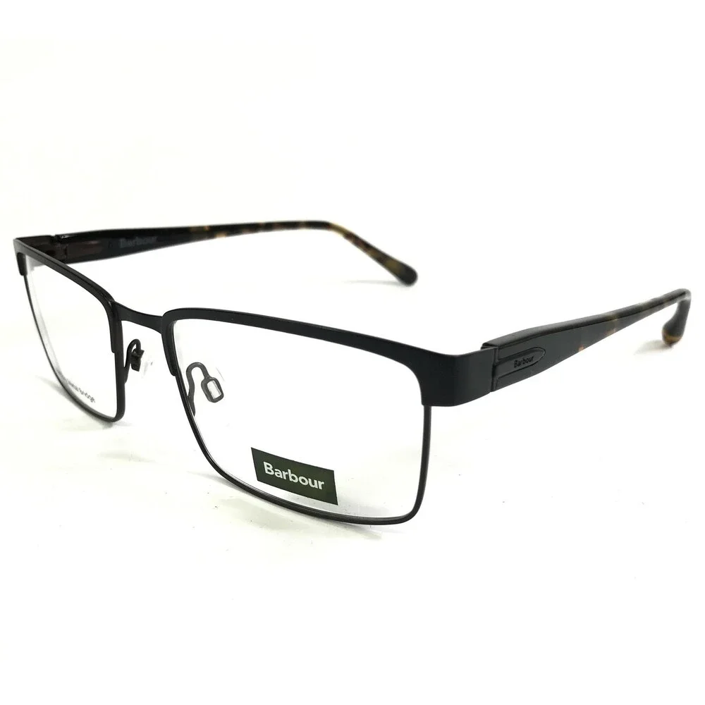 Barbour Eyeglasses Frame BAOM503 BLK Black Tortoise Rectangle Full Rim 55-18-145